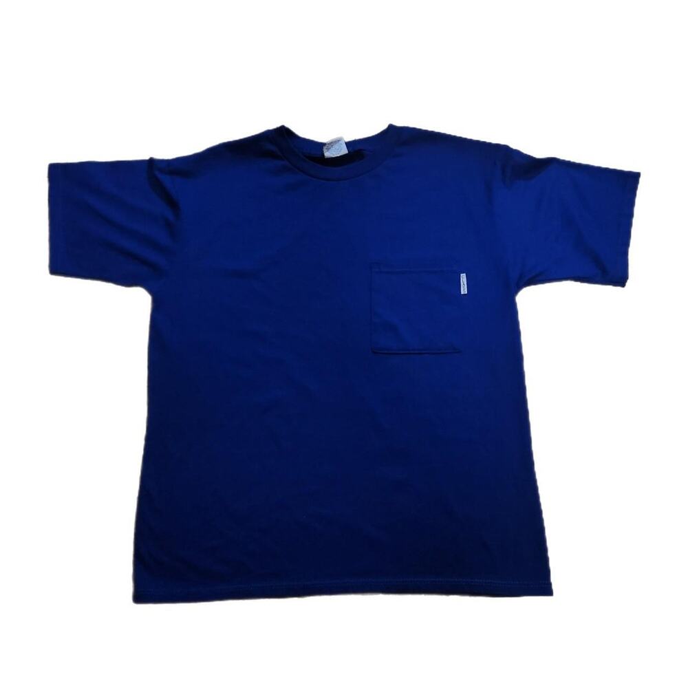 VINTAGE CLASSIC II BLANK NAVY POCKET TSHIRT PREPPY BASIC